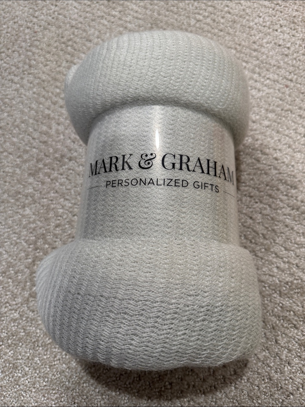 Mark & Graham Soft Knit Throw - Light Gray